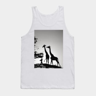 Girrafe Shadow Silhouette Anime Style Collection No. 151 Tank Top